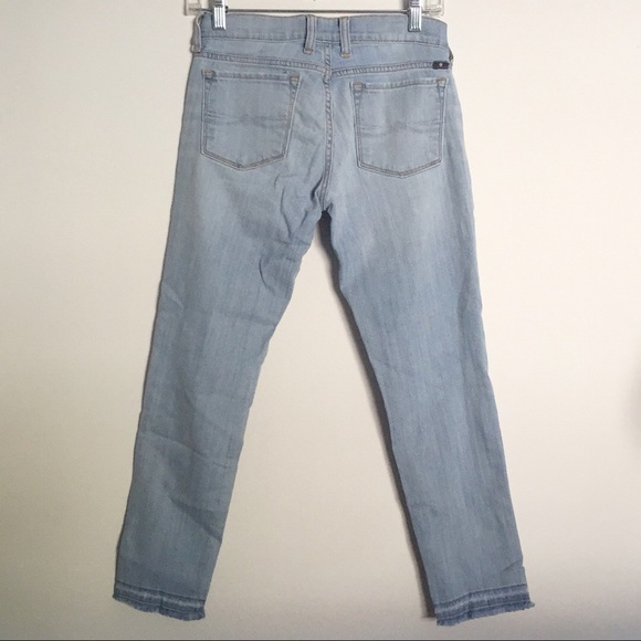 Lucky Brand Ava Mid Rise Light Wash Distressed Skinny Raw Hem Jean, Size 2 - Picture 2 of 6
